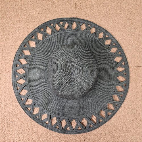 San Diego Hat Company Beach Cap Paper Polyester Straw Sun Black e4 - Picture 4 of 10