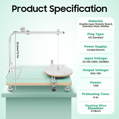 #ad 72W Hot Wire Foam Cutter Working Table Tool Sponge Styrofoam Cutting Machine HOT $73.10