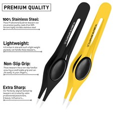2x' Professional Stainless Steel Pointes Tip Tweezers Eyebrow Hair Remover Tool