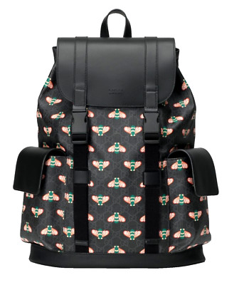 GUCCI Bestiary Backpack With Bees GG Supreme Black