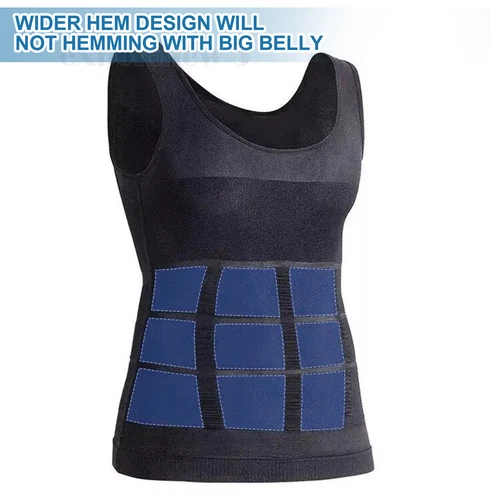 Gynäkomastie Compress Tanktop Männer Abnehmen Body Shaper Weste Bauchweg Shirt - Bild 11 von 26