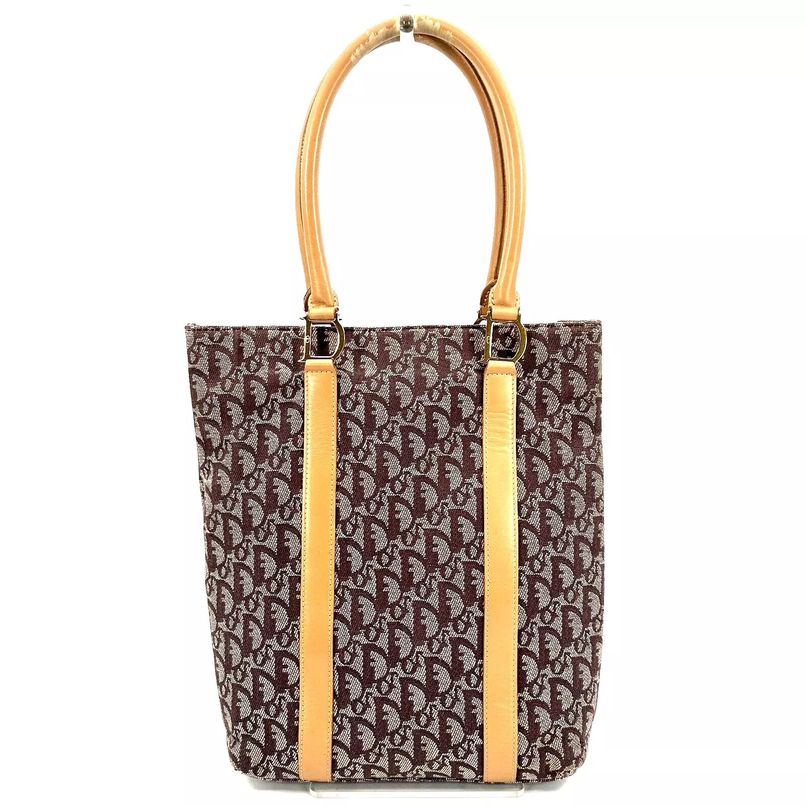 Sac fourre tout Christian Dior trotteur toile marron authentique