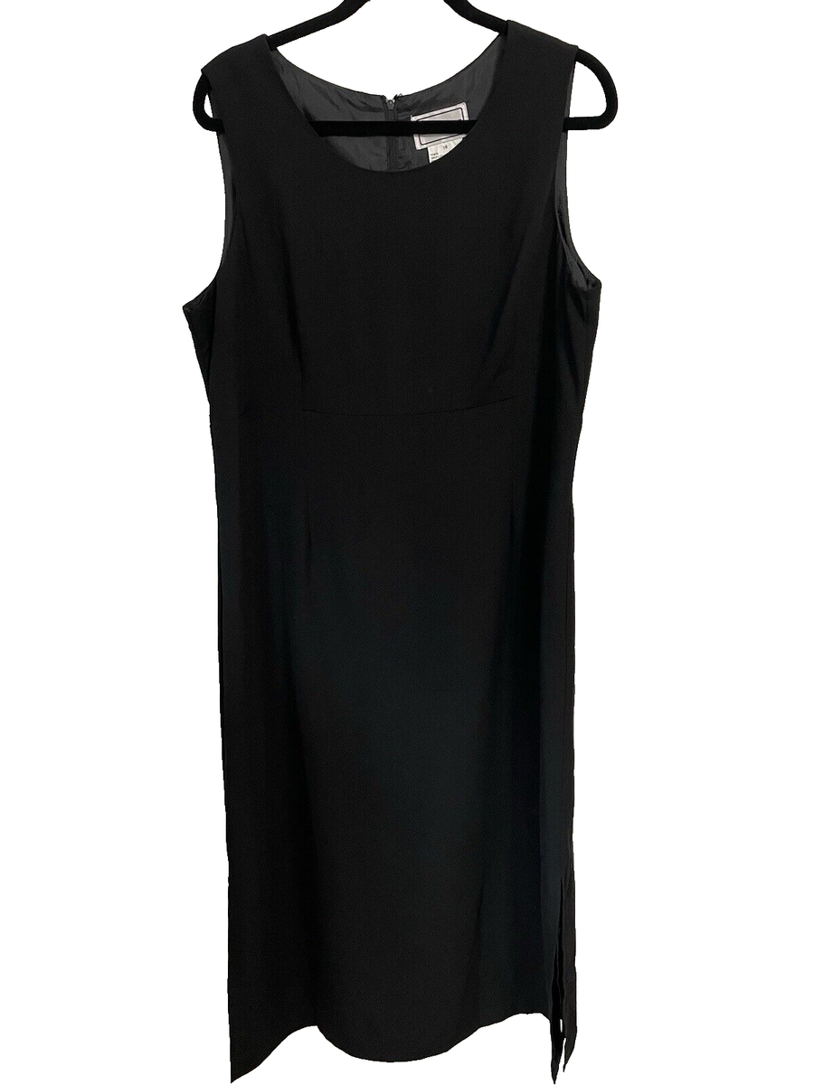 Karen Stevens Formal Sleeveless Black Dress Size 18 with Side Slits