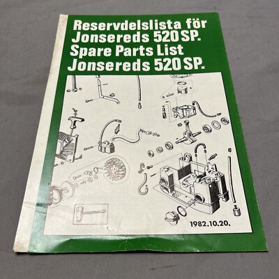 #ad JONSERED 520 SP CHAINSAW SPARE PARTS LIST $15.00