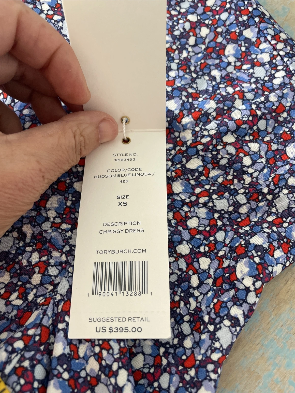 130. Abito Tory Burch Chrissy blu reale hudson raro duchessa Kate XS nuovo con etichette $395