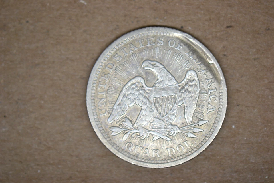 1853 Seated LIberty Quarter- EF/AU w/ reverse struck thru Error.  Nice! - Image 2 of 2