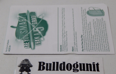 2007 Are you Smarter Than A 5th Grader Board Game Replacement Instructions