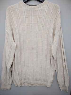 Hill Archer Sweater Mens M Crew Pullover Cable Geometric Heavy Oversize VTG USA