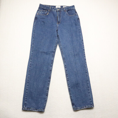 Cotton On Womens Size 10 Long Blue Straight Leg Dark Wash 100% Cotton Denim  Jean
