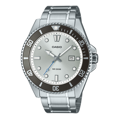 Casio MDV-107D-7AV 200M Stainless Steel Analog Mens Watch Black