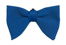 Men's Vintage Dark Blue Bow Tie 1970s Oversized Large Butterfly Clip On