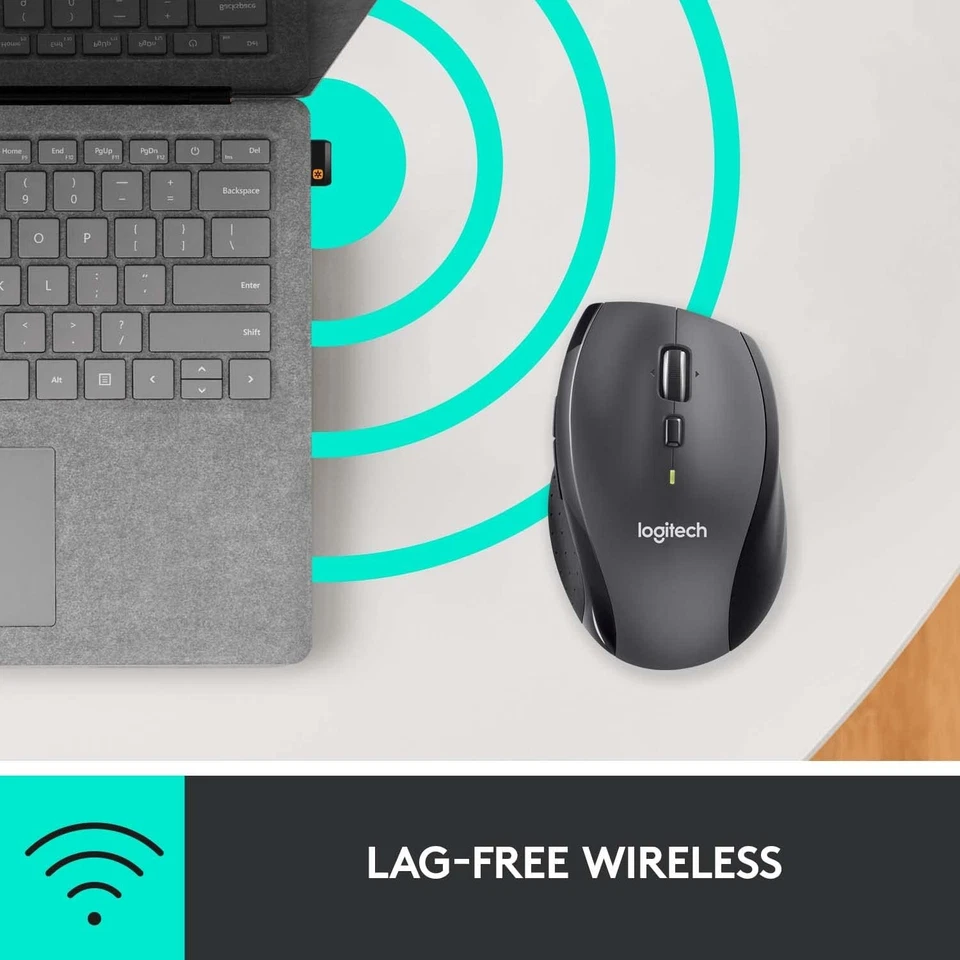 Logitech M705 Marathon Wireless Mouse, 2.4 GHz USB Unifying Receiver, 1000 DPI,  - Image 2 of 4