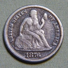 1876 Carson City US Seated Liberty Silver CC Dime - Lot 1776