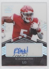 2021 Leaf Ultimate Draft Clear Silver Spectrum 1/7 Rakeem Boyd #CA-RB1 Auto v7j