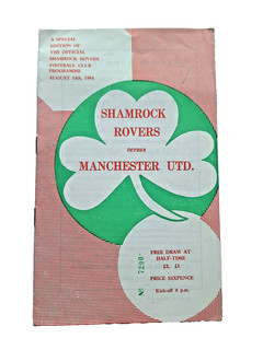 Shamrock Rovers v Manchester United Season 1964/65 Football Programme