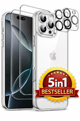 iPhone 16 15 14 13 12 11 Hülle + 2x Panzerfolie + 2x Kameraschutz Glas 9H 5in1