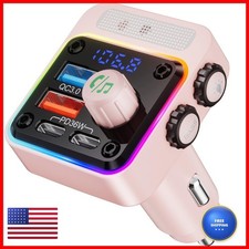 Nulaxy BC91 54W Bluetooth 5.3 Car FM Transmitter 4-Port Fast Charging Adapter