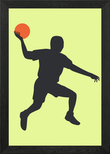 Silhouettes of basketball Framed Wall Art Poster Canvas Print Picture