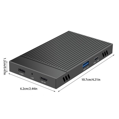 Double Bay NVMe M.2 SSD Case 10Gbps Aluminum Enclosure Docking for 2230-2280 - Afbeelding 8 van 8