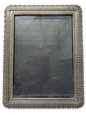 Picture Photo Frame Decorative Beaded Silver Metal Traditional Classic Design
