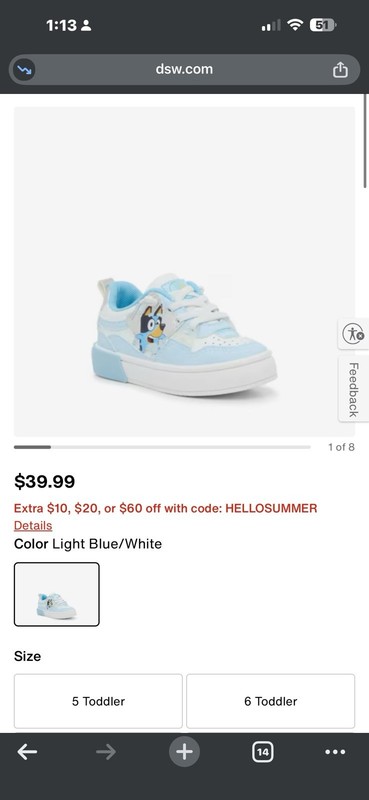 Bluey | Low top Kids Toddler Size 9 New In Box