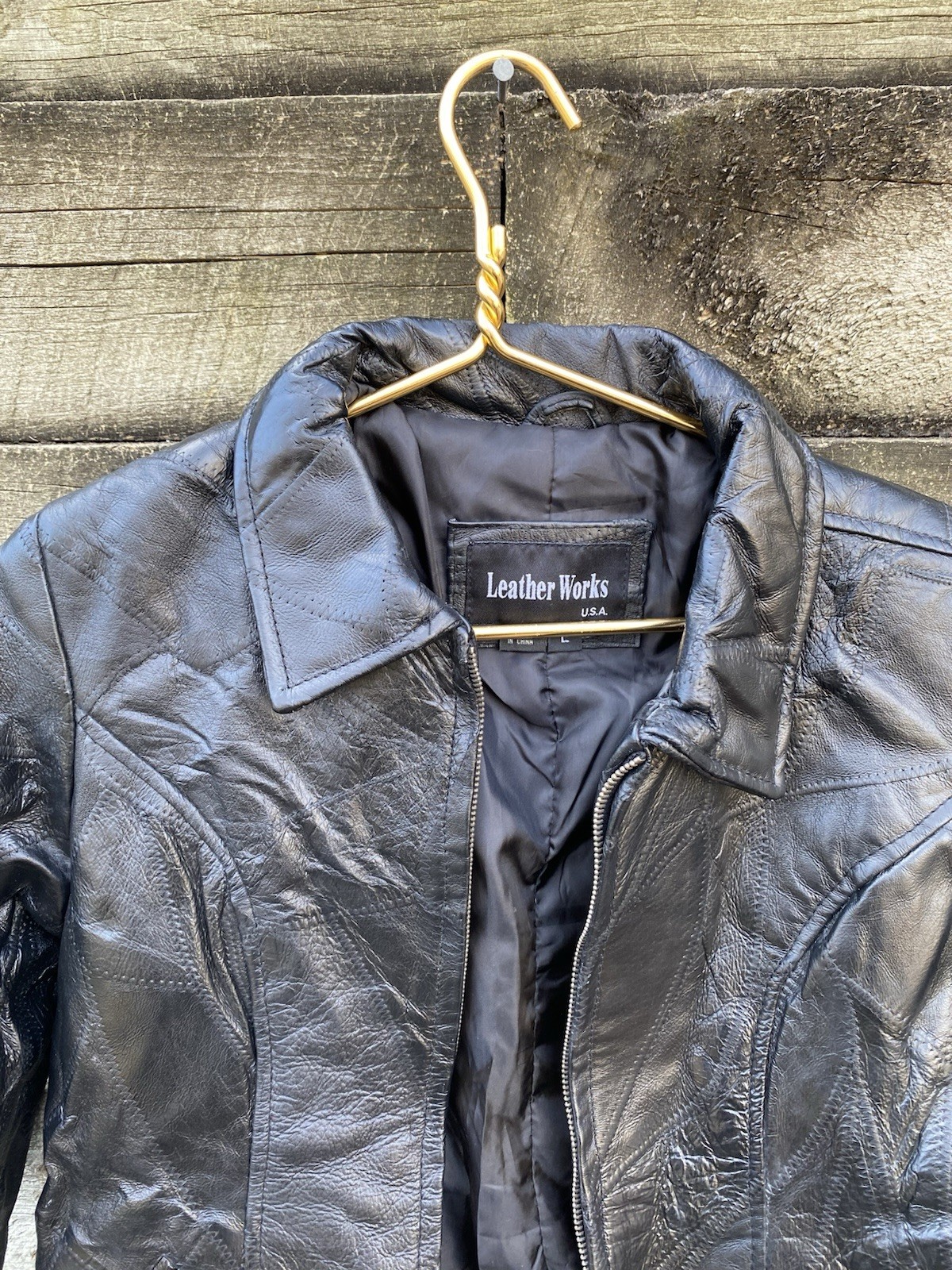 Leather Works Genuine Jacket Patchwork Motorcycle… - image 2