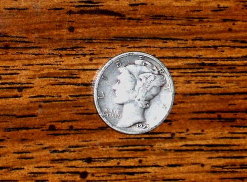 1929-S  SILVER MERCURY DIME - GRADES "VERY FINE"