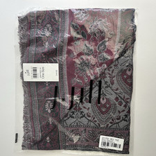 J. JILL Scarf 211751 Wine Black Jacquard Floral Pattern Winterberry NWT