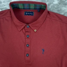 William Murray Shirt Mens Large Red Performance Golf Polo Stretch Breathable