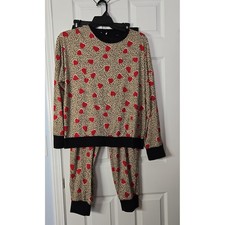 Dkny Womans 2 Piece PJ Set Size Large Leopard...