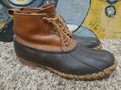 VTG LL Bean Mens Brown Leather Maine Hunting Shoe Duck Boots Mens Sz 10 M  USA