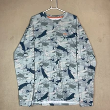 AFTCO Fishing Shirt Mens XXXL Multicolor Camo Long Sleeve Performance UPF 50