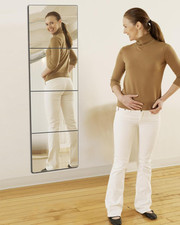 Shatterproof Kids Wall Mirror Tiles, 4Pcs 10"X10" Self Adhesive Acrylic Mirror,