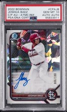 2022 BOWMAN CHROME PROSPECT AUTOS #CPAJB JOSHUA BAEZ 6/100 PSA 10 AUTO AUTHENTIC