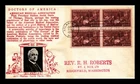 US COVER DOCTORS OF AMERICA FDC SCOTT 949 BLOCK OF 4 CROSBY PHOTO CACHET