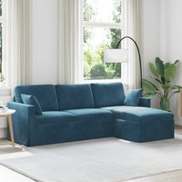 Sofa Blau 228 X 134 X 80 Cm Samt