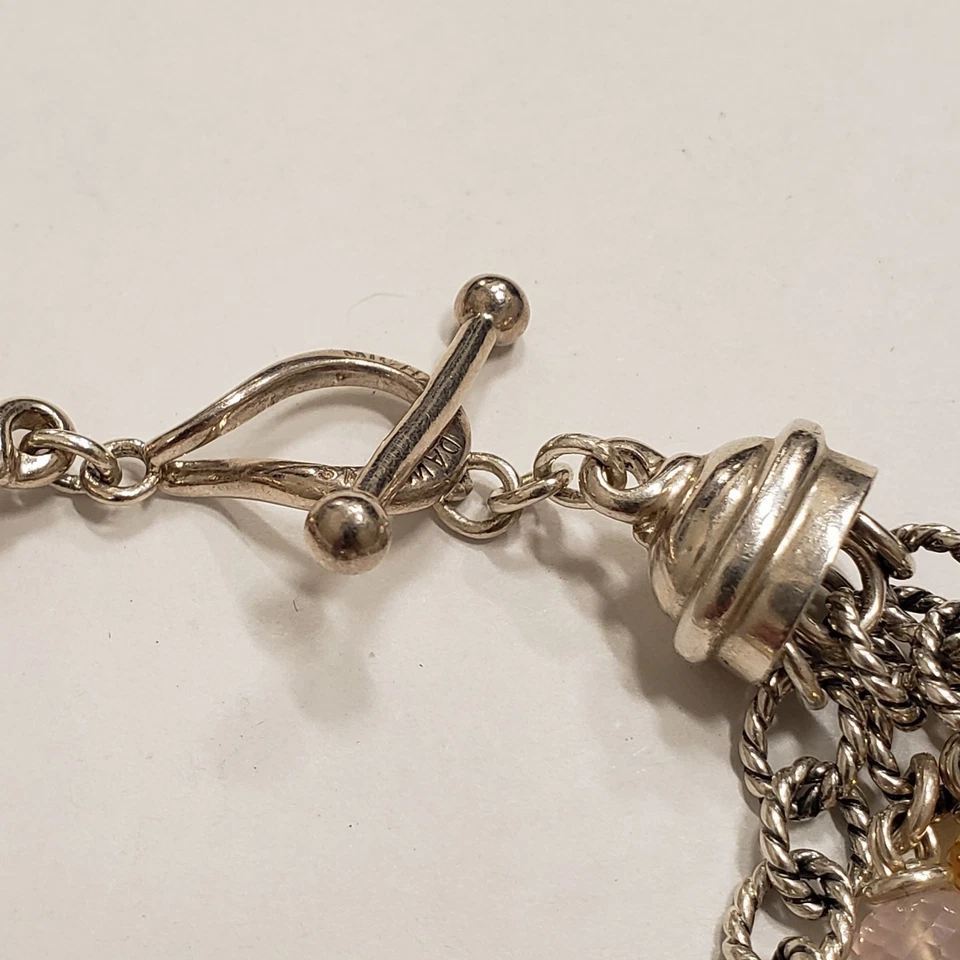 Brazalete Michael Dawkins de plata de ley multihilo multipiedra 7,5" Foto 4 de 4