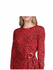 Michael Kors Animal Print Red Dress Sz S Small NEW $125.00