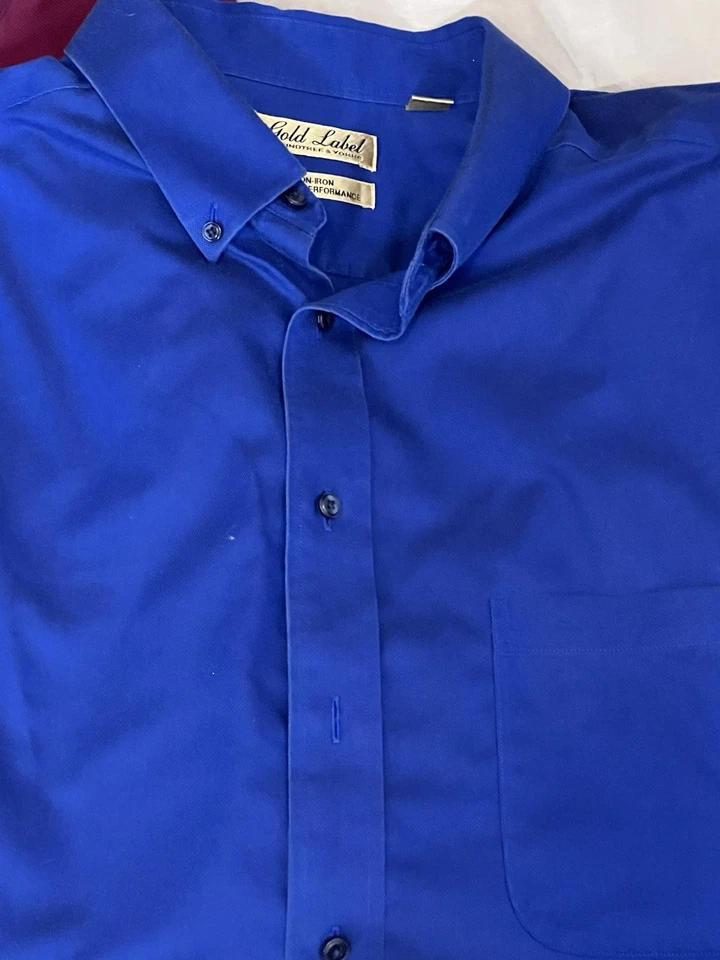 Camisa Roundtree Yorke etiqueta dorada para hombre rendimiento sin hierro 2XLT lote de 2 Foto 2 de 4