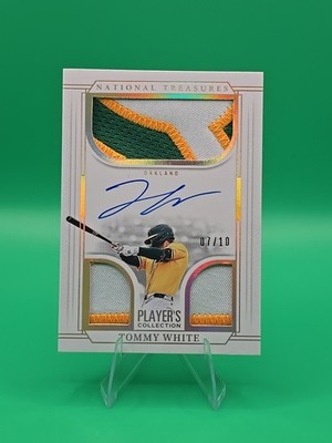 Tommy White 2025 Panini National Treasures Baseball Triple Patch Auto #7/10 A s