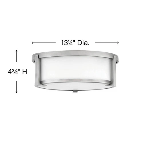 Hinkley Lighting 3241 Lowell 2 Light 13"W Flush Mount Drum - Chrome - Picture 12 of 12