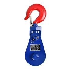 Snatch Block 8 Ton with Swivel Hook & Safety Latch 6" Sheave, 3/4" Wire Rope