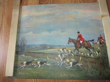 Impresión 16 x 20 Sanderson-Wells "CROSS COUNTRY" Inglés Fox Hunt Escena 1931