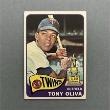 Topps 1965 Tony Oliva Minnesota Twins #340 MLB Baseball Trading Card Rookie. rookie card picture
