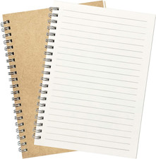 2-Pack Wide Ruled Notebook, Soft Yellow Cover Spiral Notebook, Memo Notepad Sket