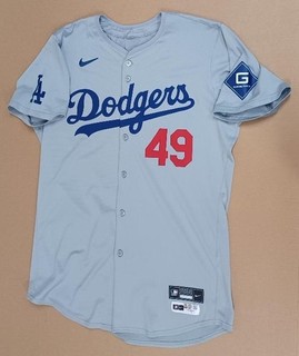 BLAKE TREINEN #49 MLB Game Used 9/18/2024 DODGERS Win GRAY ROAD JERSEY Sz 48T GU