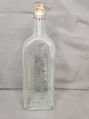 Dr YYB Caldwell's Clear Glass Medicine Bottle Monticello, Illinois Cork