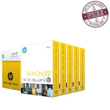 HP Papers,8.5x 11 Paper, All-In-One 22 lb | 5 Ream Case -2,500 Sheets, 96 Bright