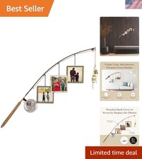 Unique Wooden Fishing Pole Picture Frame - 3 Displays for 4 x 4 pictures