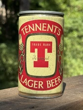 TENNENTS LAGER BEER FLAT TOP B/O LIMITED SCOTLAND SHINY NICE 11-21 FL OZ.